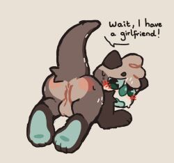 anthro from_behind furry otter pjpaws worried worried_expression