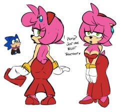 1girls amy_rose anthro dress earrings evening_gown furry monamania sega sonic_(series) sonic_the_hedgehog sweetdandy