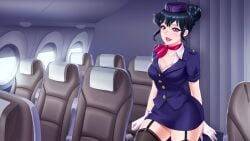 pink_eyes plane stockings tagme uniform