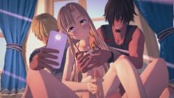 1girls 3boys 3d animated being_recorded being_watched breast_grab breasts cuckold cum cumshot dark-skinned_male dark_skin edging ejaculation erect_penis erection feet filming handjob humiliation indoors kirigaya_kazuto koikatsu laugh light-skinned_female light-skinned_male light_skin mocking netorare no_sound phone premature_ejaculation premature_ejaculation_shaming questionable_consent recorded recording ruined_orgasm smartphone sword_art_online tagme uncensored video yuuki_asuna zero3d