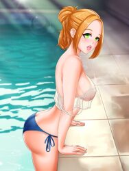 ass blonde_hair britney_(busty_biz) busty_biz female pool