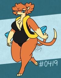 anthro big_breasts breasts female floatzel furry nerdyreindeer no_humans pokémon_(species) pokemon thick_thighs wide_hips