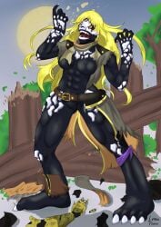 anthro corruption enemy_conversion female grimm_(rwby) lurkingcroak monster_girl monsterification post_transformation rwby tagme transformation ursa_(rwby) yang_xiao_long