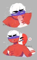 2boys canada_(countryhumans) countryhumans dr4k_e_bunnie gay gay_sex gray_background heart male male_only oral oral_sex russia_(countryhumans) simple_background yaoi