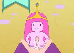 1boy 1girls 2020 adventure_time against_table areolae bigger_female breasts cartoon_network crown duo finn_the_human grabbing_own_breast imminent_cumshot indoors k._(artist) long_hair long_penis male nipples nude nude_female nude_male paizuri penis pov princess_bubblegum rubbing_penis tagme_(artist) teeth_showing wet_penis