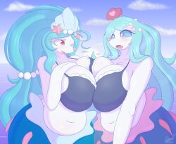 big_breasts breasts female huge_breasts pokémon_(species) pokemon primarina snackbunnii