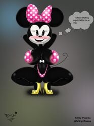 blushed bow disney furry minnie_mouse mouse pink_bikini smiling superstarplasma yellow_heels