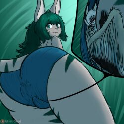 anthro duo dyone_pro entrapment female giantess hi_res macro male male/female micro micro_on_macro panty_entrapment size_difference