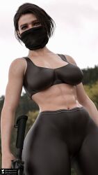 1girls 3d abs ass big_ass big_breasts blue_eyes breasts brown_hair capcom curvaceous curvy darkmen3110 female female_only huge_ass huge_breasts jill_valentine jill_valentine_(sasha_zotova) large_ass large_breasts resident_evil resident_evil_3 resident_evil_3_remake solo standing tights voluptuous