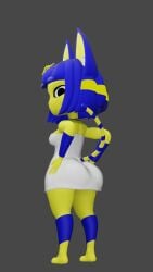 1girls 3d animal_crossing ankha ankha_(animal_crossing) anthro anthro_only ass ass_focus cat_ears catgirl furry ssnomaly