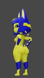 1girls 3d animal_crossing ankha ankha_(animal_crossing) anthro anthro_only ass ass_focus cat_ears catgirl furry nude nude_female ssnomaly