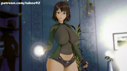 1girls 3d 3d_(artwork) bedroom big_ass big_breasts black_hair curvaceous curvy dark_hair erect_nipples erect_nipples_under_clothes female female_focus female_only fingerless_gloves flashlight g-string green_eyes hotpants huge_ass huge_breasts isabelle_(takeo92) koikatsu large_ass large_breasts looking_at_viewer open_jacket original original_character pinup revealing_clothes skimpy skimpy_clothes solo takeo92 tanned tanned_skin text thick_ass thick_thighs tight_clothing voluptuous wide_hips