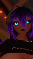 3d abs animated big_breasts black_hair blue_eyes breasts charlottevr colored dominant domination femdom goth goth_girl goth_milf mommy mommy_kink mother mp4 nipples no_sound purple_hair solo strong_woman tagme thick uncensored video vrchat vrchat_avatar vrchat_model