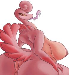 1girls 3_fingers alien alien_girl anthro anus ass avian back_view bbw big_anus big_areola big_ass big_breasts big_butt bird breasts chubby donut_anus eyelashes female female_focus female_only gooze huge_ass huge_breasts huge_butt huge_hips liarborn lilibee long_tongue looking_down monster multicolored_body neck_ruff nipples nude original original_character pink_areola pink_body pink_nipples pink_skin puffy_anus rear_view red_eyes red_iris saliva saliva_on_tongue side_view sideboob simple_background slightly_chubby solo tail_feathers tongue tongue_out white_background wide_hips yellow_sclera