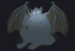 balls beckoning belly big_belly broadway_(gargoyles) disney erection gargoyle gargoyles genitals gesture glowing glowing_eyes humanoid_genitalia humanoid_penis looking_at_viewer male male_only membrane_(anatomy) membranous_wings navel nipples overweight penis solo stitchsimp wings