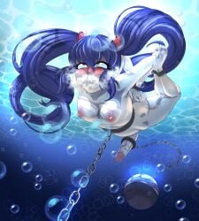 1futa absurd_res ankle_cuffs ball_and_chain balls big_breasts big_penis blue_hair blush breasts brown_eyes chained drown drowning erection fairy_tail feet female full_body futa_only futanari handcuffs holding_breath huge_balls human karuro-kun light-skinned_futanari light_skin long_penis nipples nude pale_skin penis petite small_breasts solo source_request tied_up toes twintails uncensored underwater underwater_peril_aladdin wendy_marvell