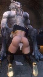 1boy 1girls after_anal after_sex anal anal_creampie blizzard_entertainment boots canine_penis cum cum_in_ass cum_inside cum_leaking cum_overflow cumdrip excessive_cum fellatio female gaping gaping_anus genn_greymane high_heel_boots huge_gape human hyper_gape jaina_proudmoore knot knotted_penis legwear on_knees overflow overflowing_cum stockings white_hair worgen world_of_warcraft zentaeron