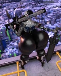 1girls 3d 3d_(artwork) ada-1 big_ass big_breasts black_body breasts bubble_butt bungie destiny_(game) exo female gigantic_ass huge_ass qzk_forte solo solo_female