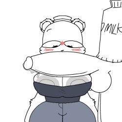 bear blush breasts_out dick_on_chest five_nights_at_freddy's no_pants oc penis_across_breasts penis_on_breast round_balls shocked wide_eyed