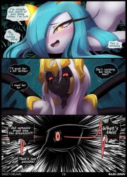 anthro blue_hair comic dialogue english_text fucked_silly giratina kirlia orange_eyes page_19 pleasure_face pokemon pokemon_(species) red_eyes rilex_lenov shiny_pokemon speech_bubble sweet_dreams(comic) tagme text thought_bubble