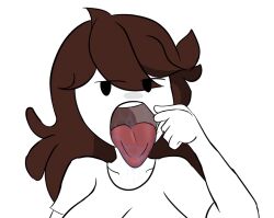 drakewd drooling expecting expressionless finger_in_mouth imminent_facial imminent_oral jaiden jaiden_animations jaidenanimations mouth_hold open_mouth tongue tongue_out