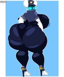 big_ass big_breasts oc police robot thick_thighs zeglo-official