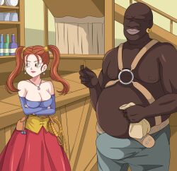 artist_request clothing dark-skinned_male dragon_quest dragon_quest_viii female interracial jessica_albert large_breasts money prostitution tavern