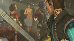 3d athena_(borderlands) borderlands clothed_female_nude_female clothed_male_nude_female embarrassed_nude_female enf fiona_(borderlands) photofiona rhys_strongfork sasha_(borderlands) sfm tales_from_the_borderlands