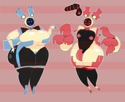 big_breasts breasts female generation_3_pokemon minun mochimelted plusle pokemon pokemon_(species) tagme