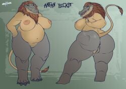 2023 absurd_res ammit anfan_beckett anthro anus areola ass big_breasts big_butt breasts claws common_hippopotamus crocodile crocodilian crocodylid darkened_genitalia darkened_pussy digitigrade egyptian_mythology english_text felid female genitals hi_res hippopotamid hybrid imax interxpecial lion mammal middle_eastern_mythology mythology nipples nude_female pantherine pink_areola pink_nipples presenting presenting_pussy pussy raised_tail reptile scalie solo tail text thick_thighs wide_hips