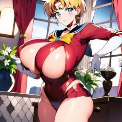 ai_generated big_breasts bishoujo_senshi_sailor_moon clothing haruka_tenou large_breasts qmai sailor_uranus