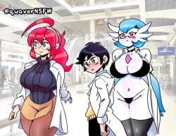 bikini black_hair blue_hair blush dr._voir female gardevoir glasses green_eyes grey_eyes humanoid jealous meme nanosheep pink_eyes pokémon_(species) pokemon pokemon_(species) pout quavernsfw red_hair shiny_pokemon tagme unknown_character