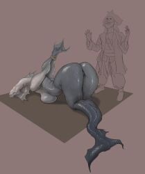 amandovakin amphibian anthro argonian big_ass fish_girl male mermaid the_elder_scrolls thick