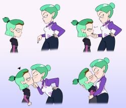 2girls amity_blight angry blush_lines female female_only green_hair incest kiss kissing making_out mannysdirt mother mother_and_daughter multiple_girls odalia_blight tagme the_owl_house yuri