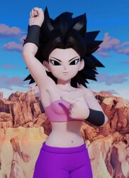 armpit armpits black_hair blender_taper caulifla dragon_ball dragon_ball_super female female_only female_saiyan saiyan solo theblendertaper tube_top