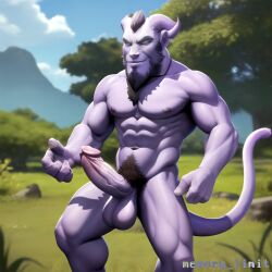 1:1 ai_generated anthro balls bedroom_eyes big_balls big_penis digital_media_(artwork) dota dota_2 erection genitals hi_res male memory_limit memorylimit muscular muscular_male narrowed_eyes penis rikimaru_the_stealth_assassin satyr seductive signature solo solo_focus solo_male tail valve