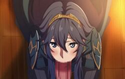 1boy 1girls after_deepthroat after_oral all_fours animated armor armored_dress audible_speech blue_cape blue_eyes blue_hair blush cape censored commission cum cum_on_face deep_blowjob deepthroat deepthroat_no_hands ejaculation eye_contact facial fellatio female female_focus fire_emblem fire_emblem_awakening from_above hair_between_eyes hands-free hetero kneeling kumanosuke long_hair long_sleeves longer_than_30_seconds looking_at_viewer looking_up lucina_(fire_emblem) male male_pov moaning mp4 nintendo oral penis pov saliva saliva_on_penis saliva_trail shoulder_guard skeb_commission sloppy solo solo_focus sound symbol-shaped_pupils tiara tongue_out video wooden_floor