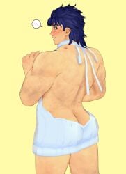 14_dicks 1boy ass blue_eyes blue_hair blush joestar_birthmark jojo's_bizarre_adventure jonathan_joestar male male_only mmd phantom_blood short_hair sweater virgin_killer_sweater