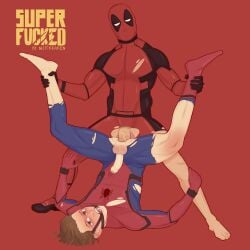 2boys abuse anal anal_access anal_rape boner crying_with_eyes_open deadpool erection forced forced_anal gag_bondage gay human human_only looking_at_viewer male male_only male_penetrated marvel nuttkraken peter_parker rape ripped_clothing rough_sex spider-man spider-man_(series) tears twink wade_wilson yaoi