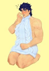 14_dicks 1boy blue_eyes blue_hair jojo's_bizarre_adventure jonathan_joestar male male_focus male_only mmd muscular_male phantom_blood solo virgin_killer_sweater