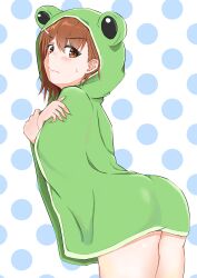 10s 1girls 2019 3535mb ass bare_thighs big_ass blush bottomless brown_eyes brown_hair female female_only from_behind gekota hair_ornament hairclip hi_res looking_at_viewer looking_back matching_hair/eyes misaka_mikoto short_hair solo sweatdrop teenage_girl teenager thighs to_aru_kagaku_no_railgun to_aru_majutsu_no_index young