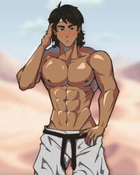 1boy abs alternate_version_available brown_nipples brown_skin cole_(ninjago) gay lego legos male male_only muscles muscular muscular_male ninjago scrblenuts solo solo_male tan-skinned_male tan_body tanline tanned_skin