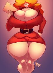 1girls belt breasts busty cartoon_network cleavage clothing curvy curvy_figure earrings female female_focus female_only file file_folder hair_over_eyes holding_object hourglass_figure huge_breasts human human_only jaeh large_breasts lipstick nail_polish neckwear powerpuff_girls puffy_hair red_clothing red_head sara_bellum simple_background solo solo_female standing thick_thighs thighs tight_clothing tight_fit wide_hips