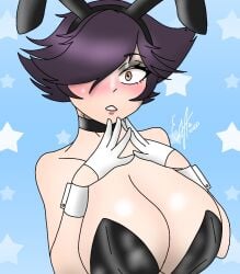 1girls bunny_costume bunnysuit goth_girl karmavt owozu virtual_youtuber vtuber