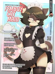 00niine 1boy 2d anthro black_hair cat choker cleavage_cutout crossdressing cup felid feline femboy femboy_only feminine_male fio_(marcus_gray) fur furry girly glasses hair inner_ear_fluff looking_at_viewer magazine_cover maid maid_outfit maid_uniform male male_only mammal marcus_gray narrowed_eyes original original_character qr_code rick_rolled seductive siamese siamese_cat solo stockings tail text thighhighs white_body white_fur wink winking_at_viewer