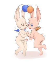 2015 4_fingers 4_toes absurd_res anthro ass balls barefoot bent_legs blue_eyes bodily_fluids brown_eyes duo feet fingers genital_fluids genitals gesture half-closed_eyes hand_holding hand_on_chest hi_res ivalician_moogle kissing knees_together lambent looking_at_another looking_at_partner looking_at_viewer male male/male narrowed_eyes navel nude penis precum simple_background sloppy_kiss tiptoes toes tongue tongue_out vein veiny_penis white_background wings