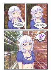 1girls aged_up blush comic comic_page female female_only gawr_gura hololive hololive_english hololive_myth shark_tail virtual_youtuber white_hair youngnaughty