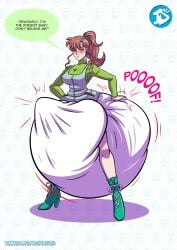 bishoujo_senshi_sailor_moon bragging clothing diaper erection erection_under_diaper futanari hyper_diaper large_breasts makoto_kino penis sailor_jupiter text thick_diaper trap-diaper trap_diaper