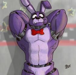 bonnie_(fnaf) bowtie bunny_ears chad five_nights_at_freddy's gay jazcabungcal muscular muscular_male pecs penis purple_fur