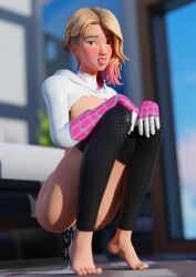 3d blender blender_(software) blender_cycles blonde_hair blue_eyes blush breasts cum cum_drip cum_on_body cum_on_tongue eyebrow_piercing female female_focus female_only gloves gwen_stacy looking_at_viewer m0nk3y marvel marvel_comics ripped_clothing spider-gwen spider-man:_across_the_spider-verse spider-man:_into_the_spider-verse spider-man_(series) tongue tongue_out white_body